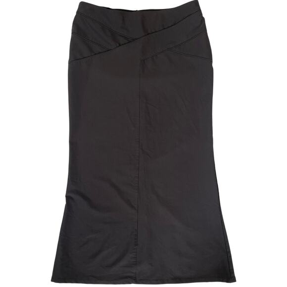 Y2K Bisou Bisou Black Flare Maxi Skirt Size 14 Goth - Picture 1 of 9